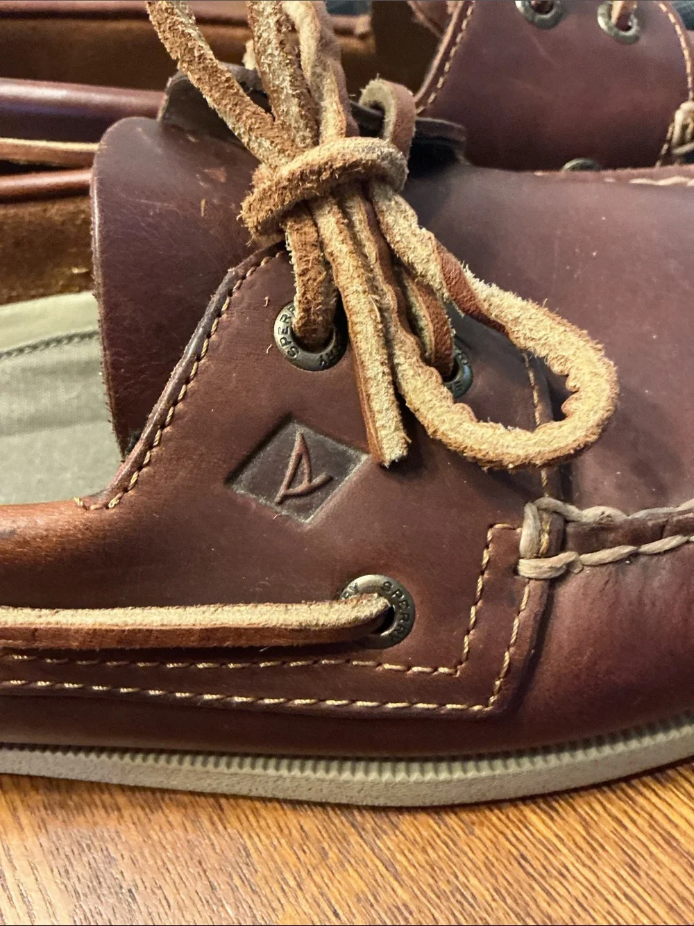 Sperry Top-Sider Brown Leather Authentic 2-Eye Boat Shoe. Size 11 (see size pic)